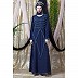 Party wear abaya with hand embroidery work- Navy blue